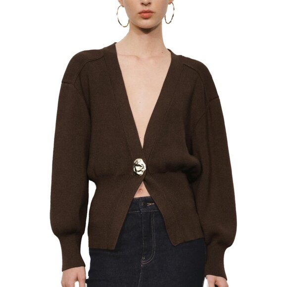 Women Knitted Cardigan V-Neck Long Sleeve Lightweight Button Down Outwear - Picture 1 of 6